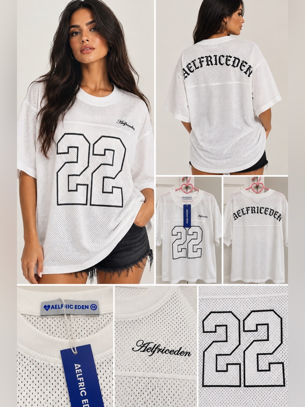 NWT Aelfric Eden 22 Mesh Football Jersey Unisex White XS